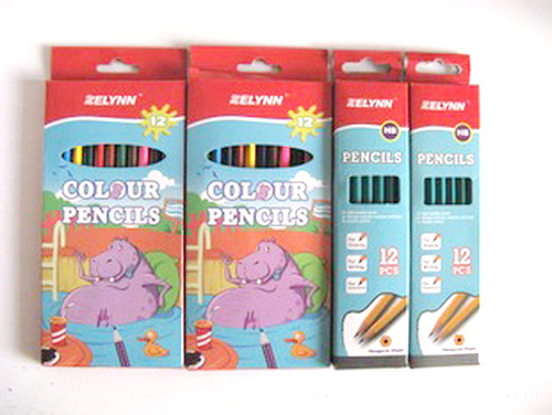 7'' 12 pcs Round Plastic Color Pencils In Color Box