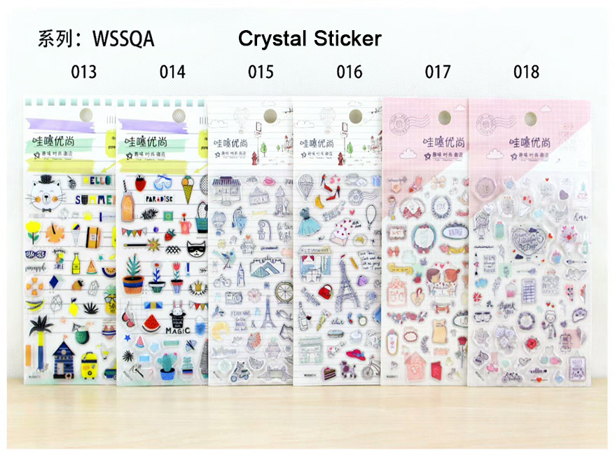 custom crystal epoxy sticker