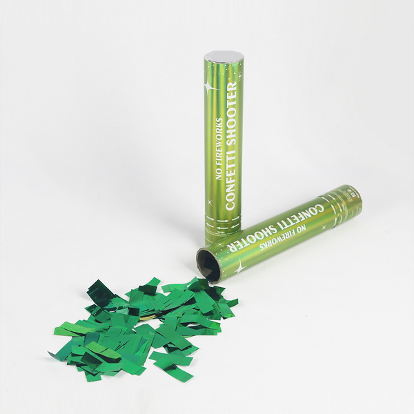 confetti shooter with green rectangles